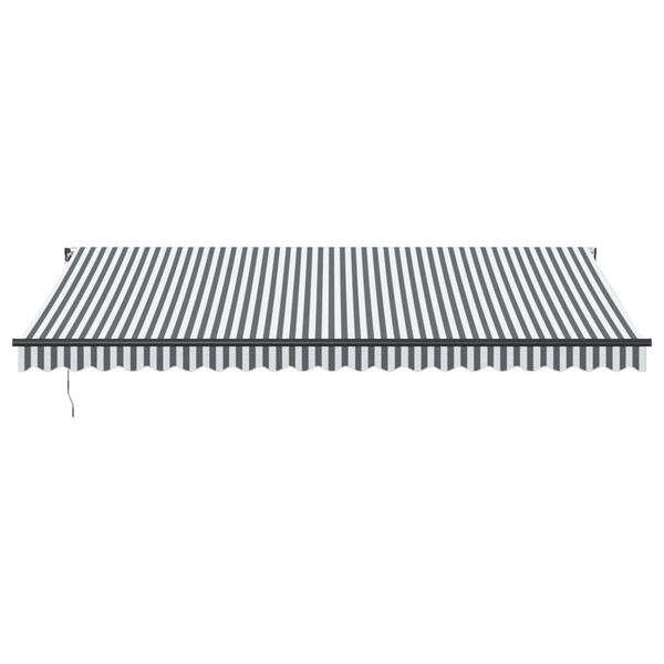 vidaXL Toldo retr&aacute;ctil manual gris antracita y blanco 500x350 cm