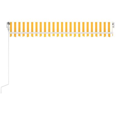 vidaXL Toldo automático LED sensor de viento amarillo blanco 450x350cm