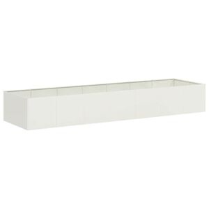 vidaXL Jardinera acero blanco 280x80x40 cm