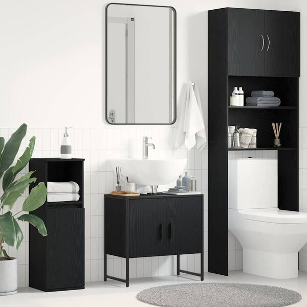 vidaXL Gabinete de Lavabo para Ba&ntilde;o Roble Negro 60 x 30 x 60 cm