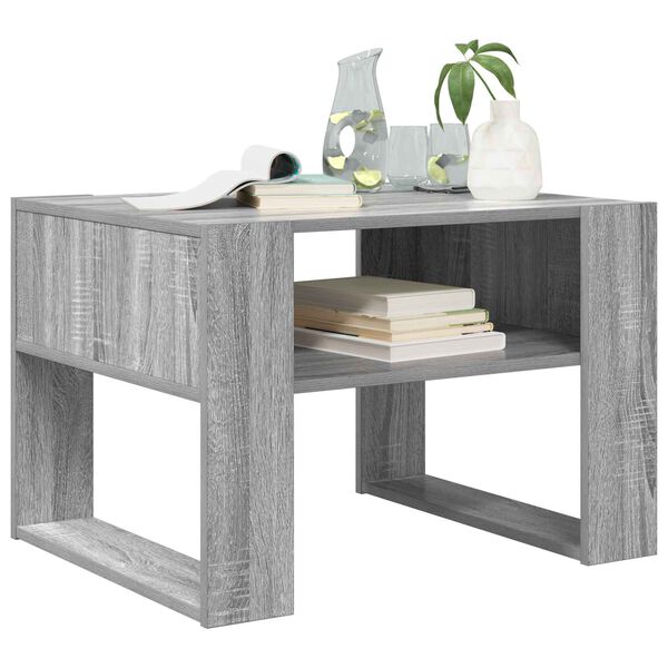 vidaXL Mesa de Caf&eacute; Gris Sonoma 66 x 53 x 45 cm Madera de ingenier&iacute;a