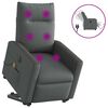 vidaXL Sill&oacute;n de masaje el&eacute;ctrico reclinable elevable tela gris oscuro