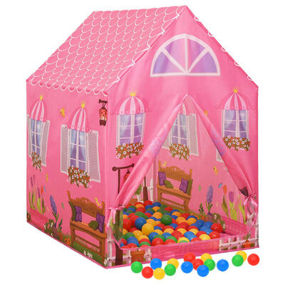 vidaXL Tienda de juegos para niños rosa 69x94x104 cm
