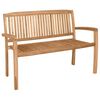 vidaXL Banco de jard&iacute;n 2 plazas madera maciza de teca 120 cm