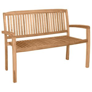 vidaXL Banco de jard&iacute;n 2 plazas madera maciza de teca 120 cm