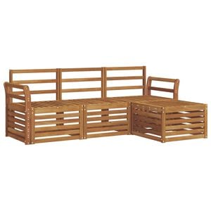 vidaXL Conjunto de sof&aacute;s de exterior 4 pcs Natural