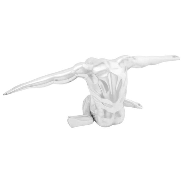 vidaXL Escultura Plateado 63 x 20 x 22 cm Aluminio