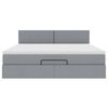 vidaXL Cama otomana con colch&oacute;n gris claro 160x200 cm tela