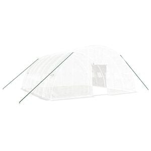 vidaXL Invernadero con estructura de acero blanco 36 m&sup2; 6x6x2,85 m