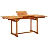 vidaXL Mesa de comedor jard&iacute;n madera maciza acacia (120-170)x80x75 cm