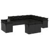 vidaXL Set de sof&aacute;s de jard&iacute;n y cojines 13 pzas rat&aacute;n sint&eacute;tico negro
