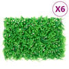 vidaXL Valla de hojas de helecho artificial 6 uds verde 40x60 cm