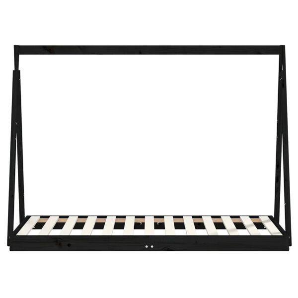 vidaXL Estructura de cama para niños madera de pino negro 80x160 cm