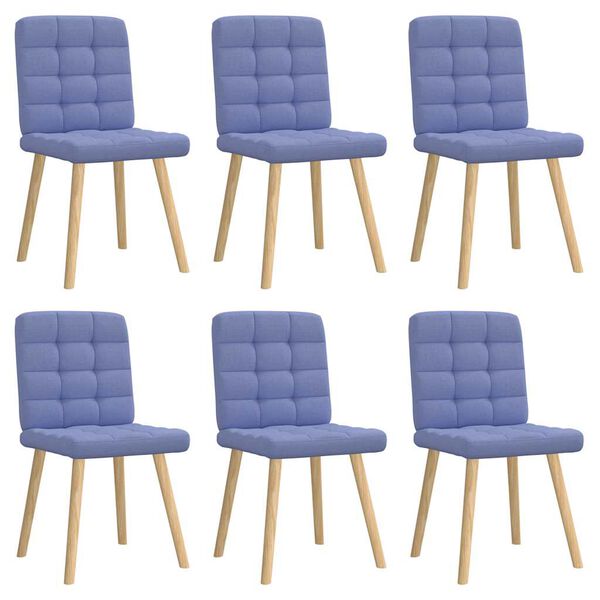 vidaXL Sillas de comedor 6 uds tela azul jeans