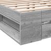 vidaXL Cama con cajones madera de ingenier&iacute;a gris Sonoma 135x190 cm
