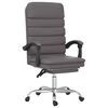 vidaXL Sill&oacute;n de oficina reclinable con masaje, de piel sint&eacute;tica gris