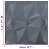 vidaXL Paneles de pared 12 pcs Origami Gris 50 x 50 cm Espuma XPS