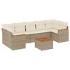 vidaXL Juego de sof&aacute;s de jard&iacute;n con cojines beige 8 pzas rat&aacute;n PE