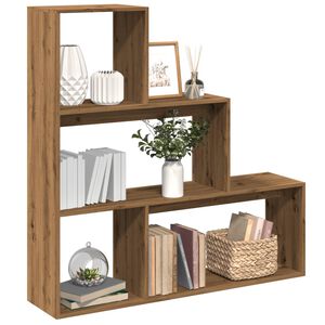 vidaXL Librer&iacute;a divisora 4 niveles madera roble artisan 123x29x123 cm