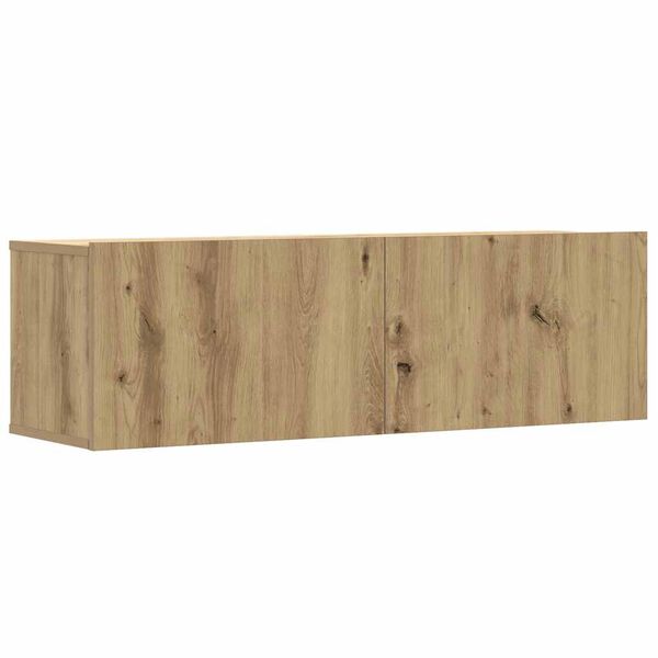 vidaXL Mueble para TV de pared madera contrachapada artesanal 2 piezas