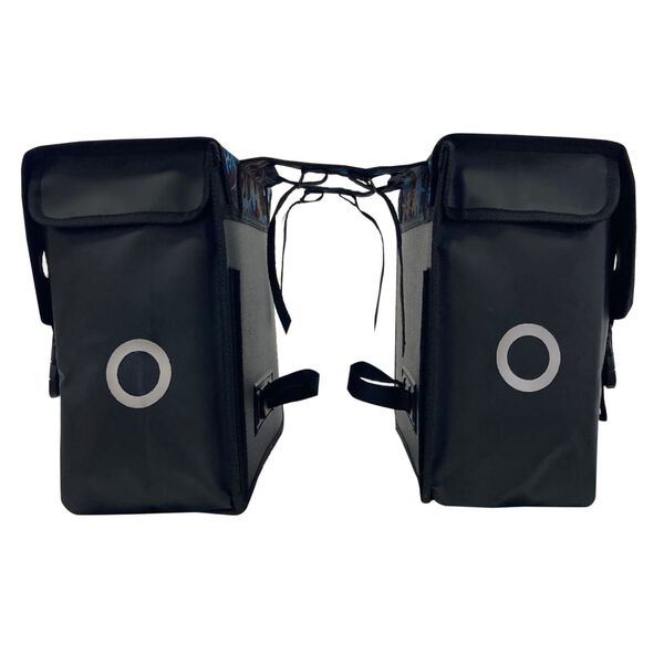 Willex Alforjas para bicicleta Ice lona impermeable azul y negro 30 L