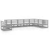 vidaXL Muebles de jard&iacute;n 8 piezas gris madera de pino maciza