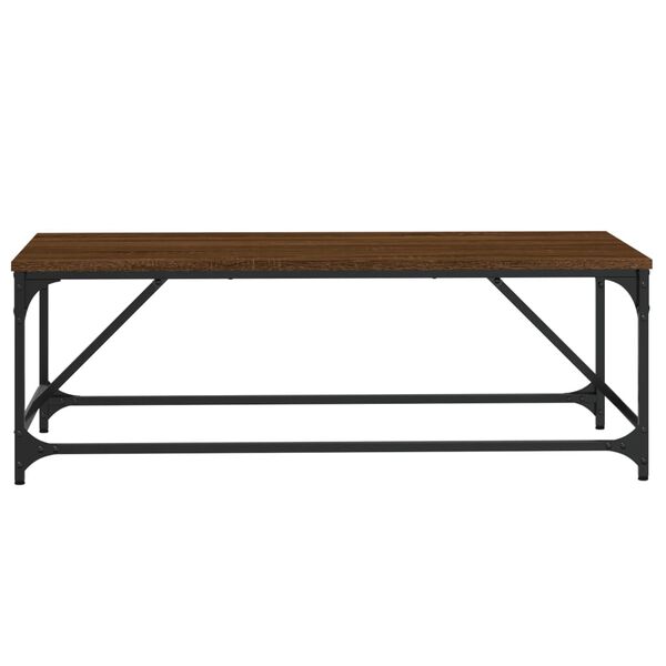 vidaXL Mesa de centro madera contrachapada marr&oacute;n roble 100x50x35 cm