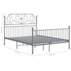 vidaXL Estructura de cama sin colch&oacute;n metal gris 140x200 cm