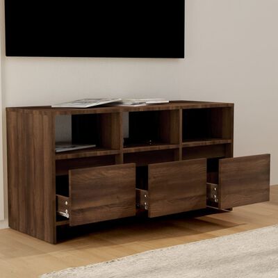 vidaXL Mueble de TV madera de ingeniería marrón roble 102x37,5x52,5cm