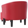 vidaXL Sill&oacute;n con taburete cuero sint&eacute;tico rojo