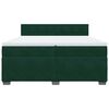 vidaXL Cama box spring con colch&oacute;n terciopelo verde oscuro 200x200 cm