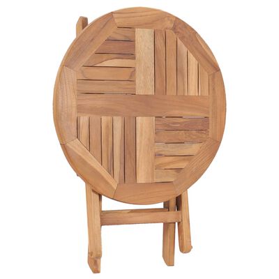 vidaXL Mesa de jardín plegable madera maciza de teca 45 cm