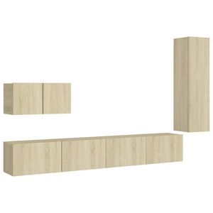 vidaXL Juego de muebles de sal&oacute;n 4 piezas roble Sonoma