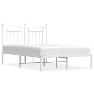 vidaXL Estructura cama sin colch&oacute;n con cabecero metal blanco 120x190cm