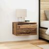vidaXL Mesita de noche de pared con caj&oacute;n Madera vieja 50 x 36 x 30 cm