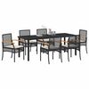 vidaXL Conjunto de Comedor de Jard&iacute;n 7 pcs Negro rat&aacute;n sint&eacute;tico