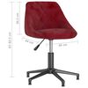 vidaXL Silla de comedor giratoria de terciopelo vino tinto