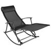 vidaXL Silla mecedora de jard&iacute;n acero y textilene negro