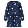 vidaXL Vestido infantil de manga larga azul marino 140