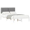 vidaXL Estructura de Cama con Cabecera Tapizada Gris Claro