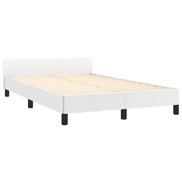 vidaXL Estructura de cama con cabecero sin colch&oacute;n blanco 120x200 cm