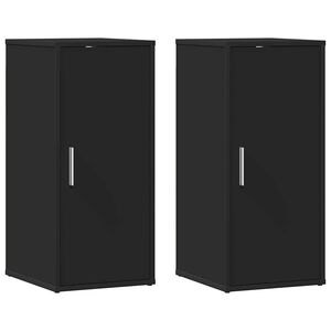 vidaXL Zapateros 2 uds madera contrachapada negro 32x35x70 cm