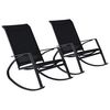 vidaXL Sillas mecedoras de jard&iacute;n 2 unidades textilene negro