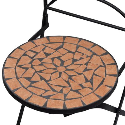 vidaXL Set de mesa y sillas de jardín 3 piezas con mosaico terracota