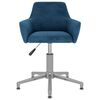 vidaXL Silla de comedor giratoria de terciopelo azul
