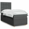 vidaXL Cama box spring con colch&oacute;n tela gris oscuro 100x200 cm