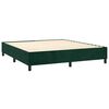 vidaXL Cama box spring colch&oacute;n y LED terciopelo verde oscuro 180x200cm