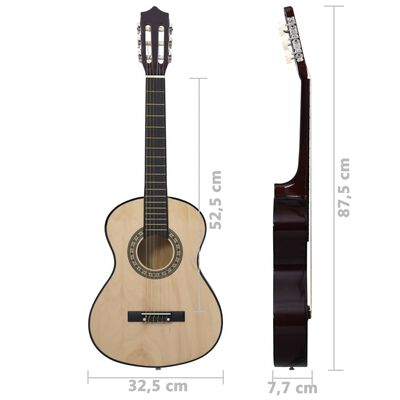 vidaXL Guitarra clásica para principiante y niño con funda 1/2 34"