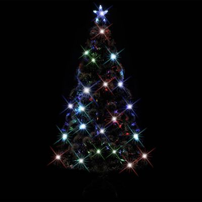 vidaXL Árbol de Navidad con luces y soporte fibra óptica 180 cm