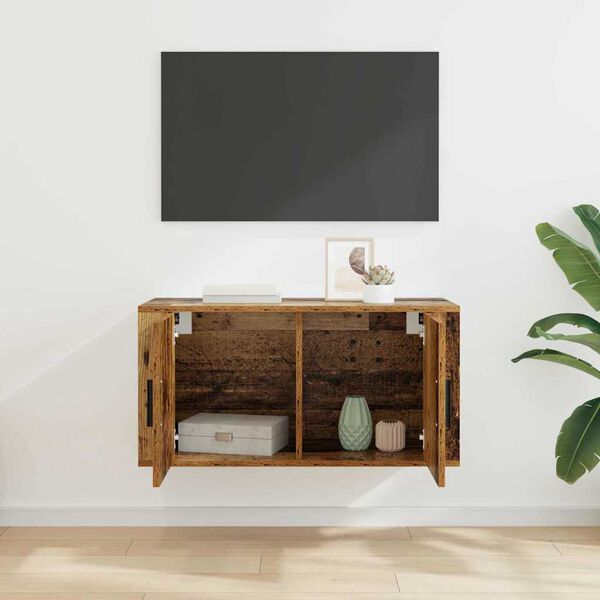 vidaXL Mueble para TV montado en la pared Madera vieja